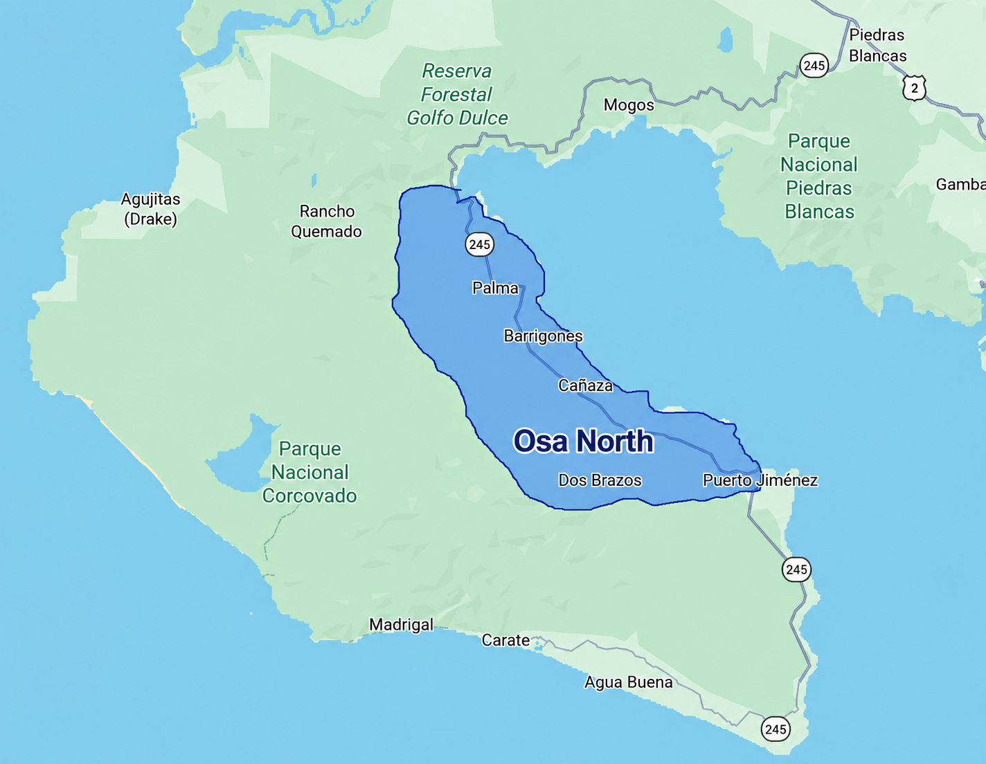 Map of Osa North