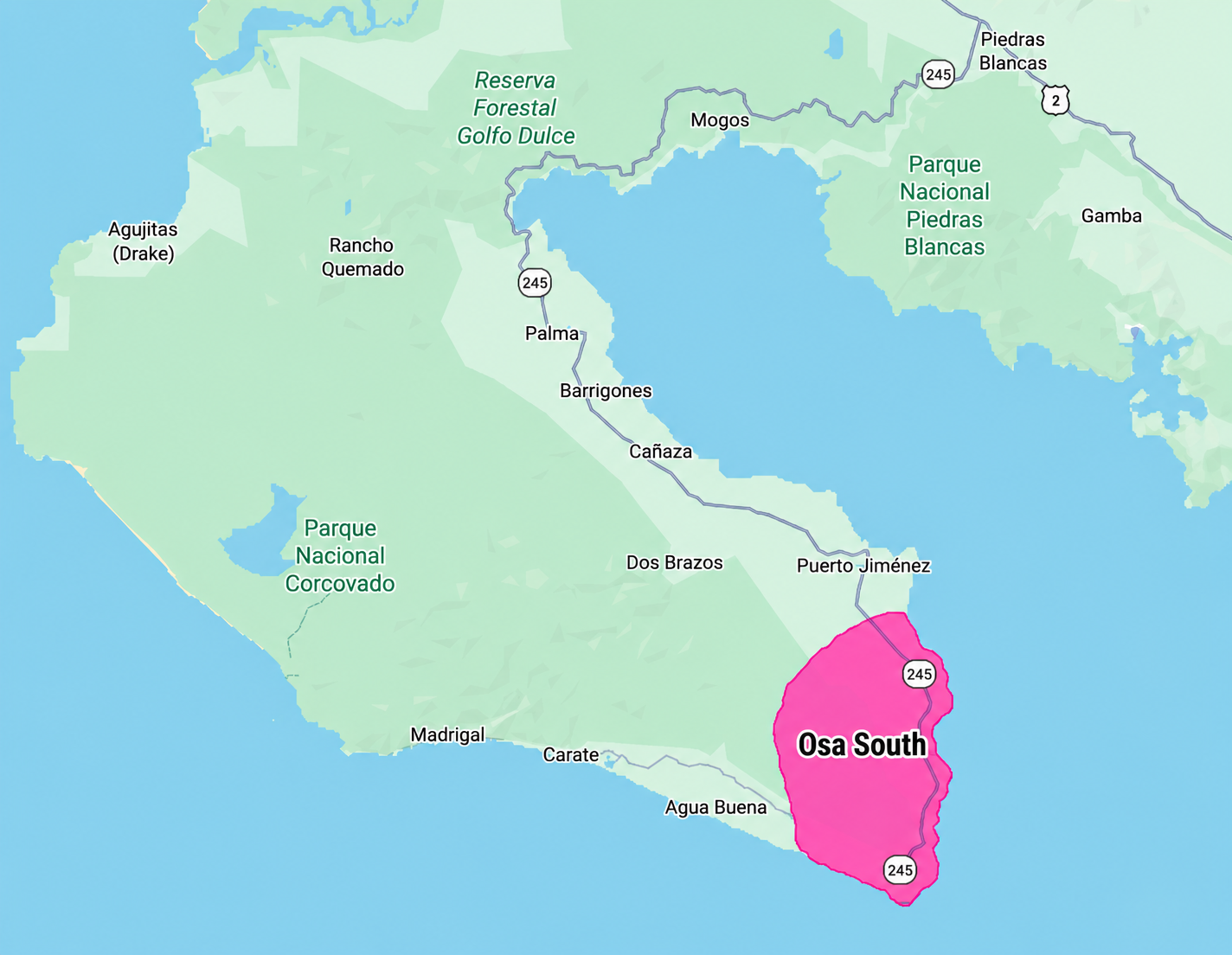 Map of Osa South